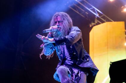 Rob Zombie performs during the Freaks on Parade Tour at PNC Music Pavilion in Charlotte on Sept. 11, 2024.