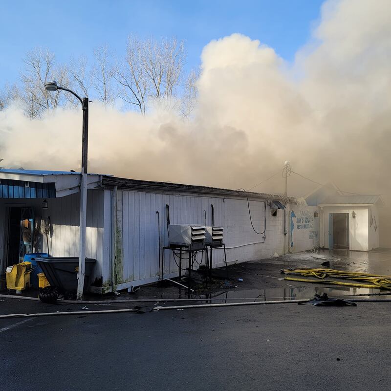 Fire at Jay's Seafood Restaurant in Stanly County (Photo: East Side Volunteer Fire Department)