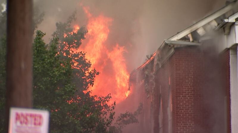 The Charlotte Fire Department responded around 10 a.m. to a fire at Big Spring United Methodist Church on Old Dowd Road near the Charlotte Douglas International Airport.