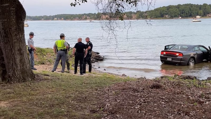 A driver was arrested after a chase that began in Charlotte ended along Lake Wylie just north of Rock Hill Thursday night.