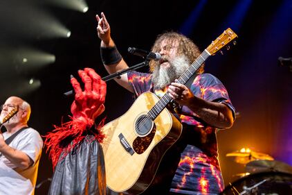 Rock-comedy duo Tenacious D opened its “Spicy Meatball Tour” at PNC Music Pavilion in Charlotte on Sept. 6, 2023.