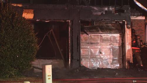 Crews were on the scene of a fire at a home in Indian Trail overnight Monday