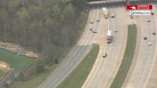 Chopper 9 Skyzoom sees police blocking ramp to I-77 after tractor-trailer crash.