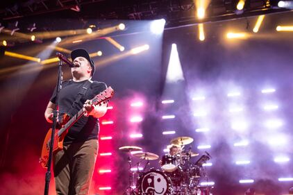 Fall Out Boy performs during its So Much For (Tour) Dust at PNC Music Pavilion in Charlotte on July 21, 2023.