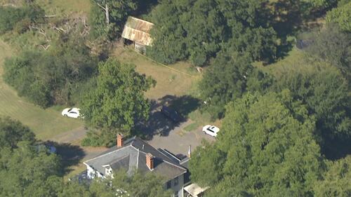 Chopper 9 SkyZoom over a shooting investigation along Forbes Road in Gastonia