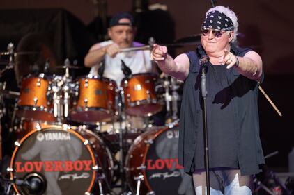 Loverboy performs at PNC Music Pavilion in Charlotte on Aug. 9, 2023.