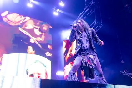 Rob Zombie performs during the Freaks on Parade Tour at PNC Music Pavilion in Charlotte on Sept. 11, 2024.