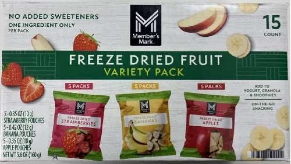 Box of freeze dried fruit