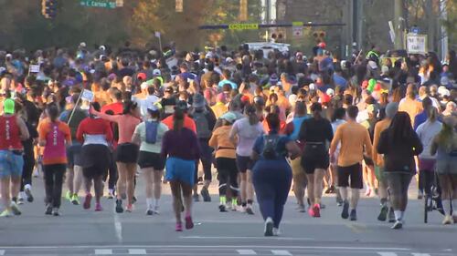Runners take part in Charlotte Marathon on Nov. 15, 2025