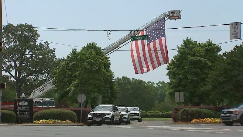 The procession and funeral for CMPD officer Joshua Eyer was held in Charlotte on Friday, May 3, 2024. Eyer was killed on Monday after a suspect opened fire on a task force that was attempting to serve an arrest warrant.