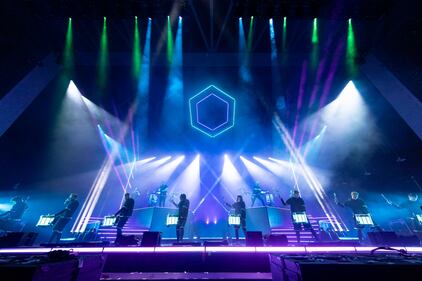 Odesza performs at PNC Music Pavilion in Charlotte on Sept. 14, 2023.