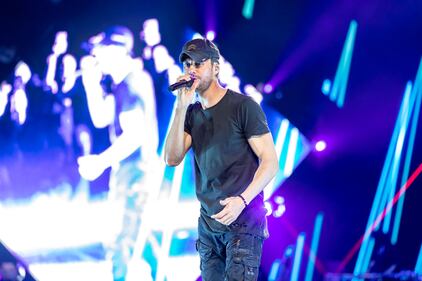 Enrique Iglesias performs during the Trilogy Tour at the Spectrum Center in Charlotte on March 2, 2024.