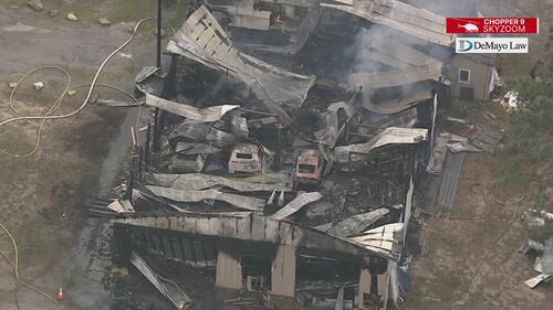 Fire destroys warehouse in rural part of Clover