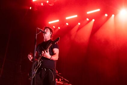 Third Eye Blind performs during the Summer Gods Tour at PNC Music Pavilion in Charlotte on July 29, 2024.