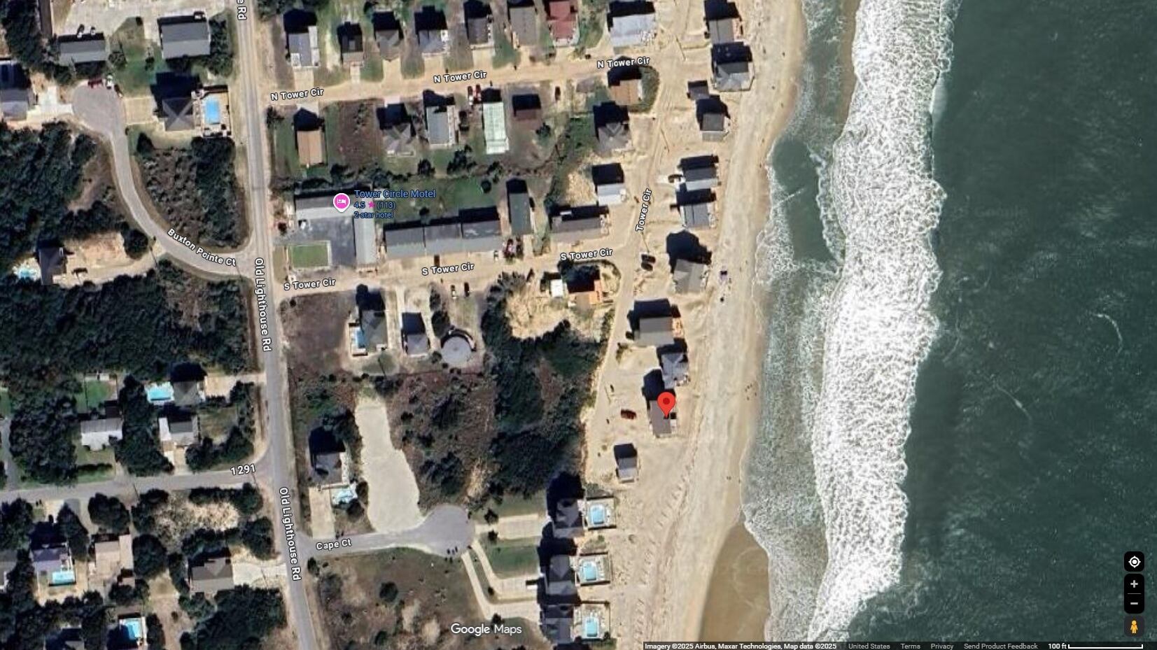 Google maps of the Outer Banks
