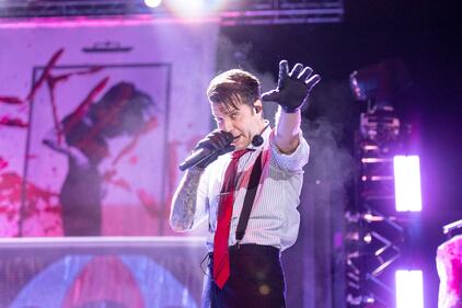 Ice Nine Kills performs at the Greensboro Coliseum on Nov. 21, 2023.