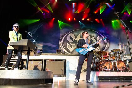 Styx performs during the “Renegades and Juke Box Heroes” tour at PNC Music Pavilion on July 13, 2024.