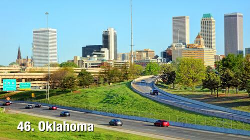 Oklahoma: 15.75 driving incidents per 1,000 residents