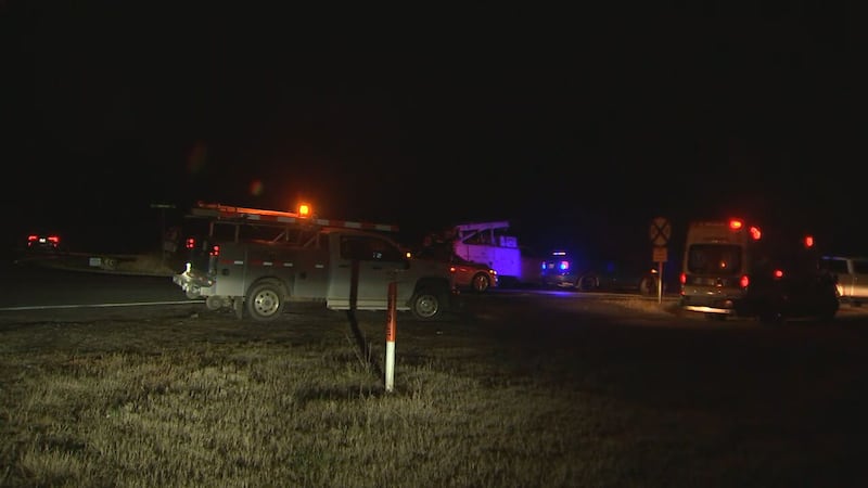 An Amtrak train was stopped in Gaston County early Tuesday morning after hitting a tractor-trailer.