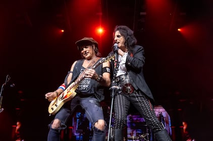 Alice Cooper performs during the Freaks on Parade Tour at PNC Music Pavilion in Charlotte on Sept. 11, 2024.