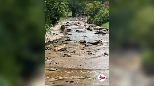 AUGUST 18, 2021 - Clyde was hit hard with record flooding on the Pigeon River from Tropical Storm Fred. Wednesday afternoon, only local traffic was allowed on US-276 into Cruso. (Photo credit: NCDOT)