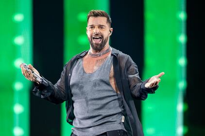 Ricky Martin performs during the Trilogy Tour at the Spectrum Center in Charlotte on March 2, 2024.