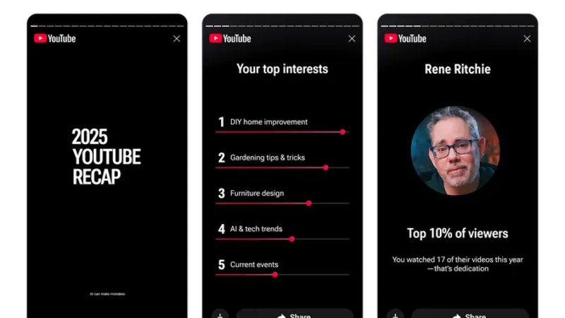 YouTube rolls out Recap, a review of your viewing habits