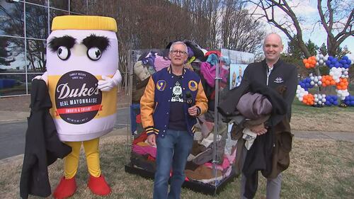 Viewers arrive at the WSOC-TV studios on Dec. 6, 2023, to drop off their coats for the 20th annual Steve’s Coats for Kids Collection Day.