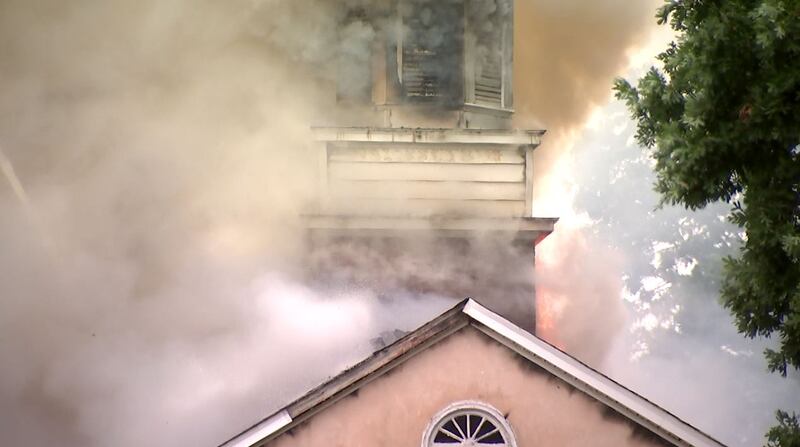 The Charlotte Fire Department responded around 10 a.m. to a fire at Big Spring United Methodist Church on Old Dowd Road near the Charlotte Douglas International Airport.