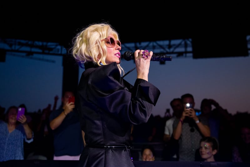 Shania Twain performs during her Queen of Me tour at PNC Music Pavilion in Charlotte on June 28, 2023.