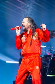 Korn performs at PNC Music Pavilion in Charlotte on Sept. 18, 2024.