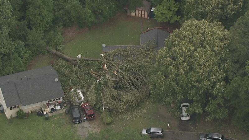 Tree on a house in Gaston County