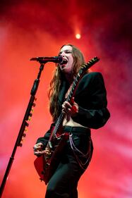 Halestorm performs at PNC Music Pavilion in Charlotte on Aug. 3, 2024.