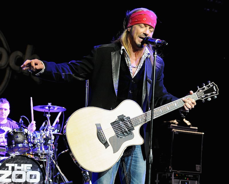 NEW YORK, NY - APRIL 15:  Bret Michaels performs at the Sing For Your Supper Campaign Launch at Hard Rock Cafe New York on April 15, 2014 in New York City.  (Photo by Jamie McCarthy/Getty Images)