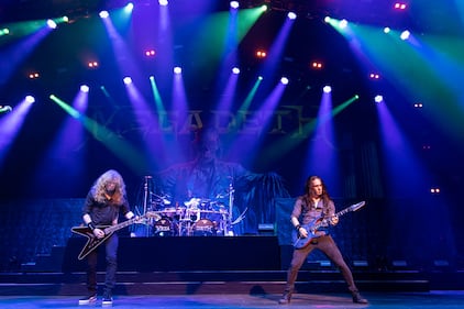 Megadeth performs during their Destroy All Enemies Tour at PNC Music Pavilion in Charlotte on Sept. 6, 2024.