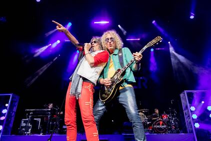 Classic rockers Foreigner perform during the “Renegades and Juke Box Heroes” tour at PNC Music Pavilion on July 13, 2024.