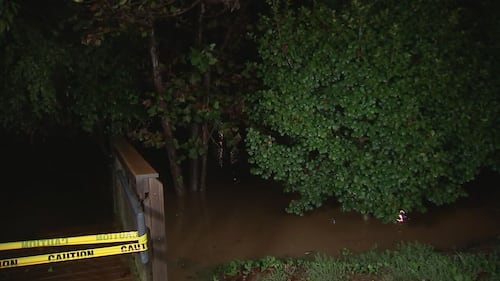 Flooding near the South Fork River early Friday morning, Sept. 27, 2024