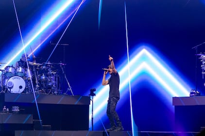 Enrique Iglesias performs during the Trilogy Tour at the Spectrum Center in Charlotte on March 2, 2024.