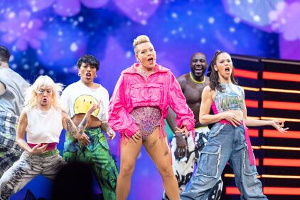 Singer Pink dazzles a sold-out crowd at Charlotte’s Spectrum Center on Nov. 12, 2023.