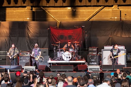 Rancid performs during the Saviors Tour at PNC Music Pavilion on Aug. 26, 2024.