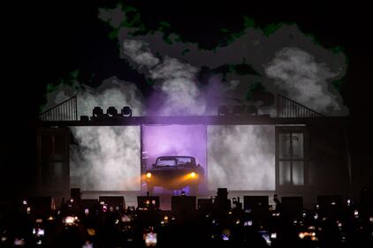 Snoop Dogg performs during the High School Reunion Tour 2023 at PNC Music Pavilion in Charlotte on Aug. 8, 2023.