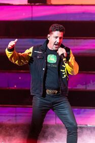 The New Kids on the Block perform during the Magic Summer Tour at PNC Music Pavilion in Charlotte on July 27, 2024.