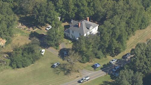 Chopper 9 SkyZoom over a shooting investigation along Forbes Road in Gastonia