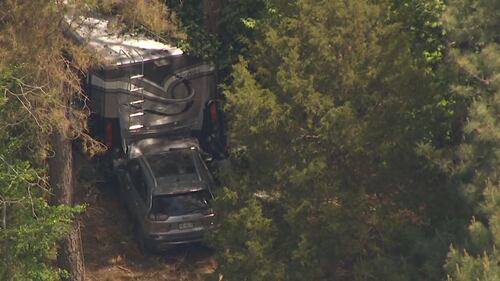 An RV crashed into the woods near Interstate 77 in South Carolina. Traffic was backed up for miles in both directions due to the crash.