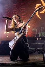 Halestorm performs at PNC Music Pavilion in Charlotte on Aug. 3, 2024.