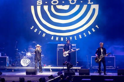 Collective Soul performs during the Summer Camp with Trucks Tour at PNC Music Pavilion in Charlotte on Sept. 19, 2024.