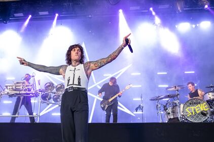 Bring Me the Horizon opens for Fall Out Boy at PNC Music Pavilion in Charlotte on July 21, 2023.
