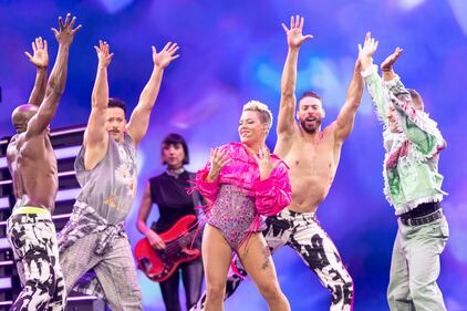 Singer Pink dazzles a sold-out crowd at Charlotte’s Spectrum Center on Nov. 12, 2023.