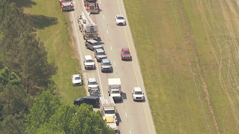 An RV crashed into the woods near Interstate 77 in South Carolina. Traffic was backed up for miles in both directions due to the crash.
