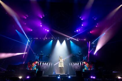 Odesza performs at PNC Music Pavilion in Charlotte on Sept. 14, 2023.